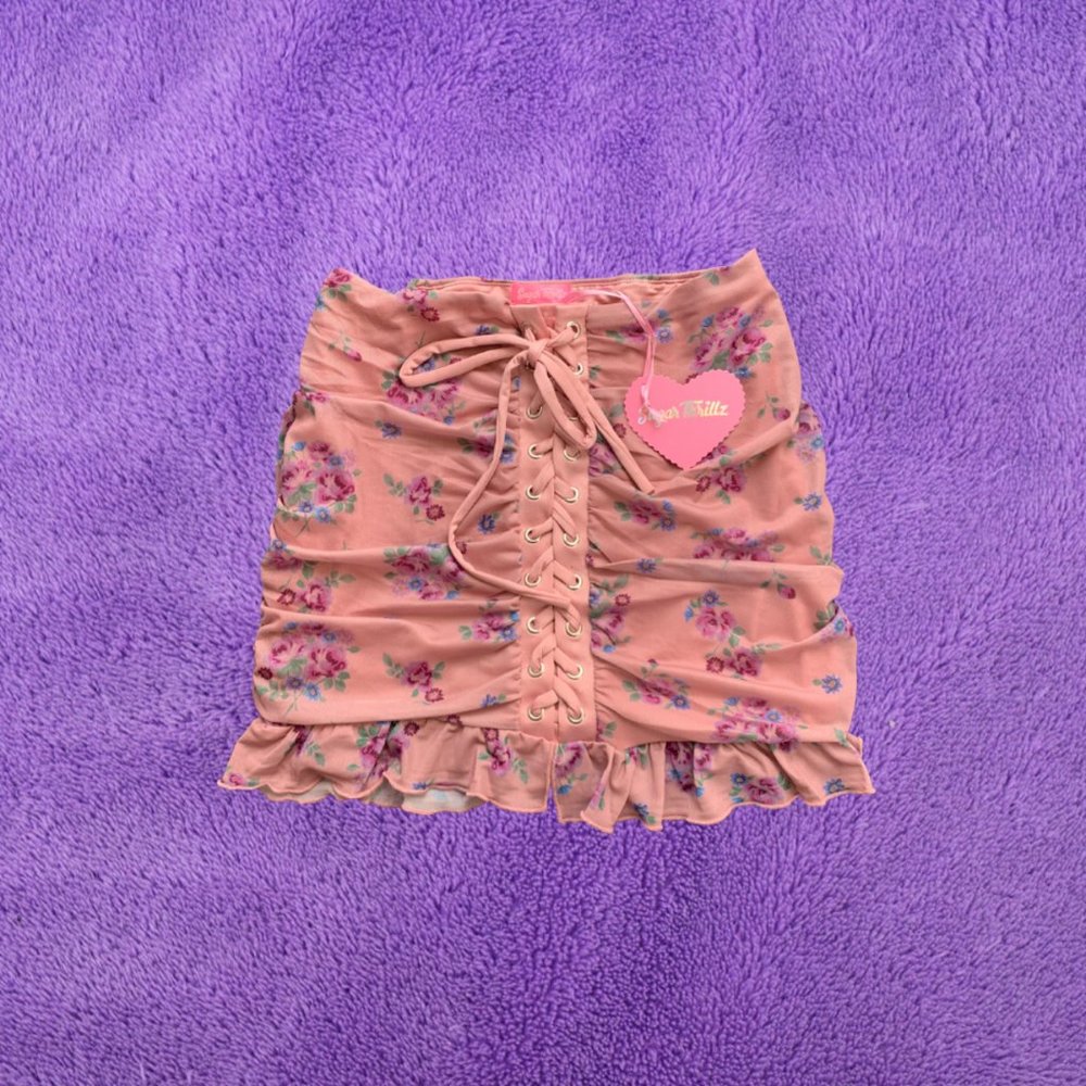 DOLLS KILL Sugar Thrillz ALL A DREAM LACE UP SKIRT